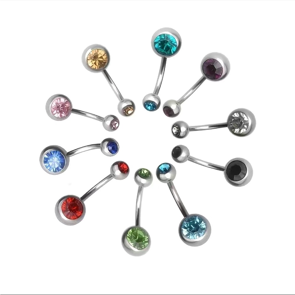 3pc - 14g Belly Button Rings Body Jewelry